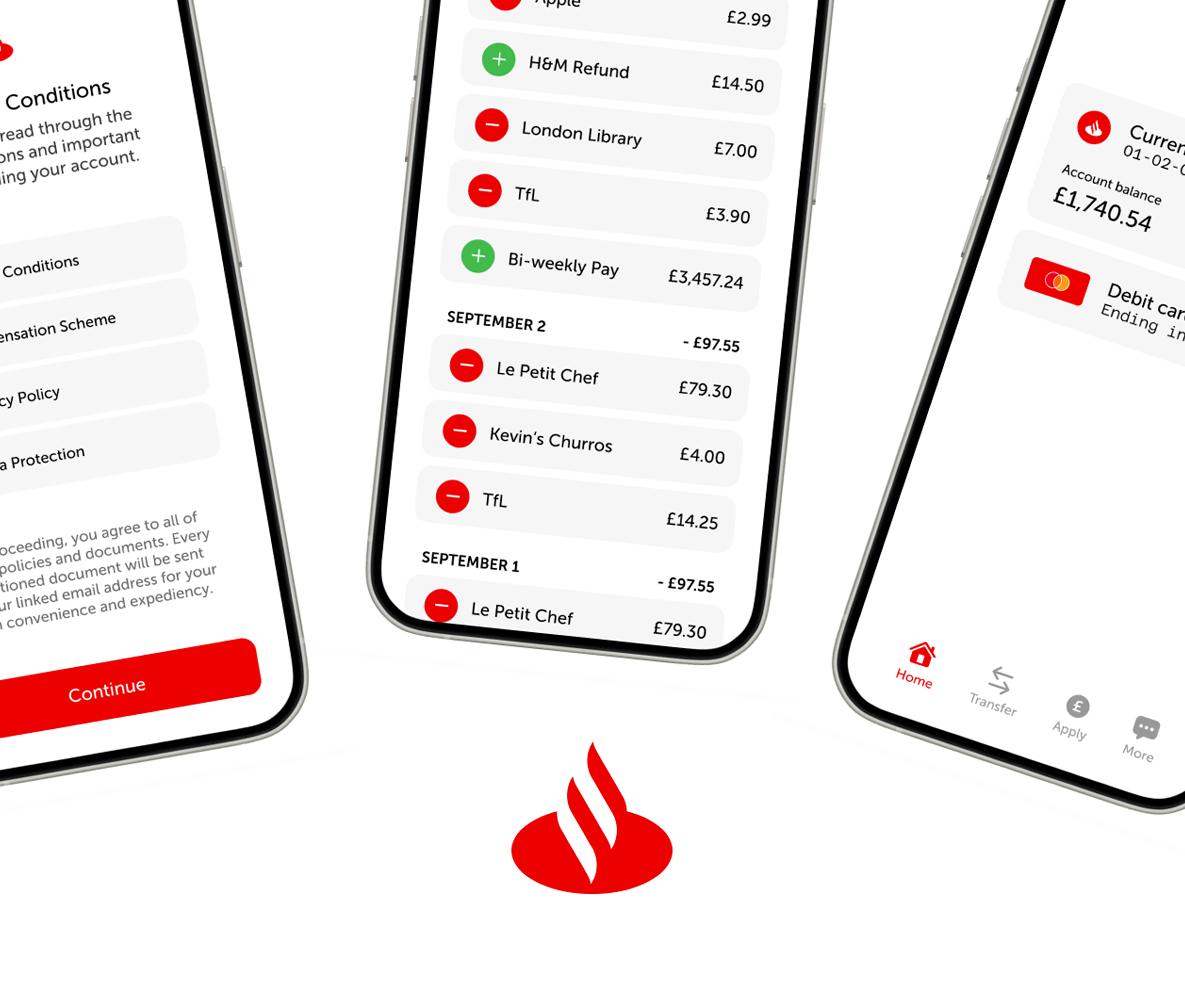 Concept of the Santander Bank mobile redesign
