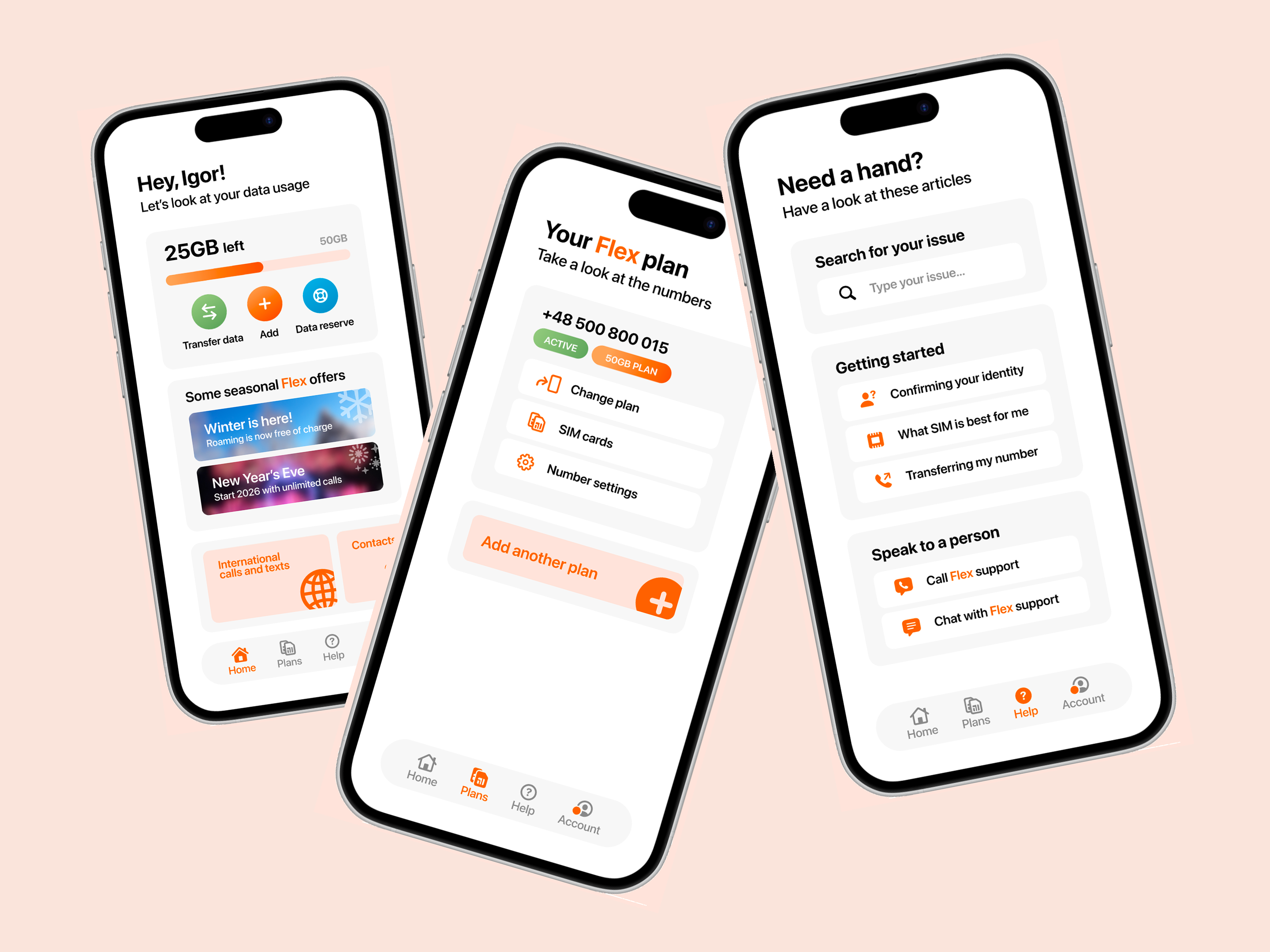 Concept of the re-designed Orange Flex software